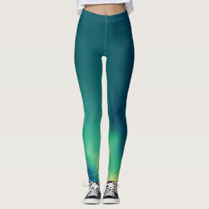 Norte Aurora Borealis ilumina Leggings na Noruega