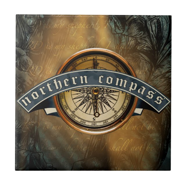 Norte Compass Azulejo cerâmico (Frente)