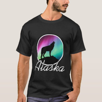 Norte do Alaska Luz T-Shirt Wolf Aurora do Alaska