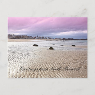 North Berwick Beach na Escócia, cartão postal