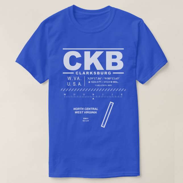 North Central West Virginia Airport CKB T-Shirt (Frente do Design)