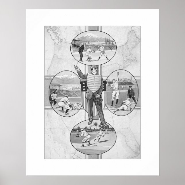 North East South West Baseball, Art Impressão (Frente)