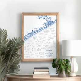 North Topsail Beach Map Poster do Livro de Convida