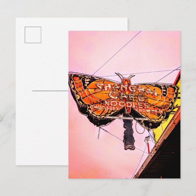 Northwest Neon: O Shanghai Cafe, cartão postal (Frente/Verso)