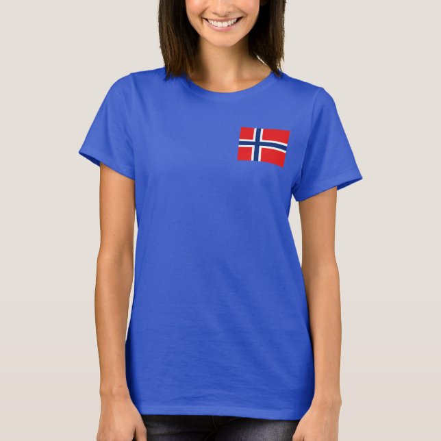 Noruega Flag e Map dk T-Shirt (Frente)