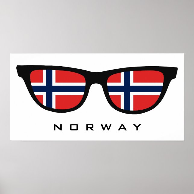 Noruega Shades de texto personalizado e poster de  (Frente)