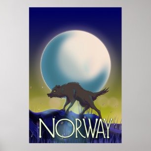 Norway Wolf Poster