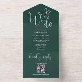 Nós Amamos Codigo QR Casamento Verde Esmeralda