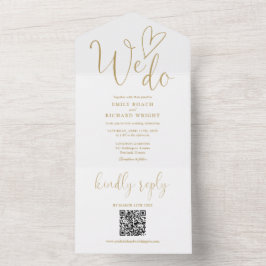 Nós Amamos Códigos QR Casamento Chic Dourado