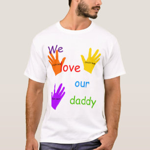 Nós amamos nosso 3 crianças) t-shirt do pai (