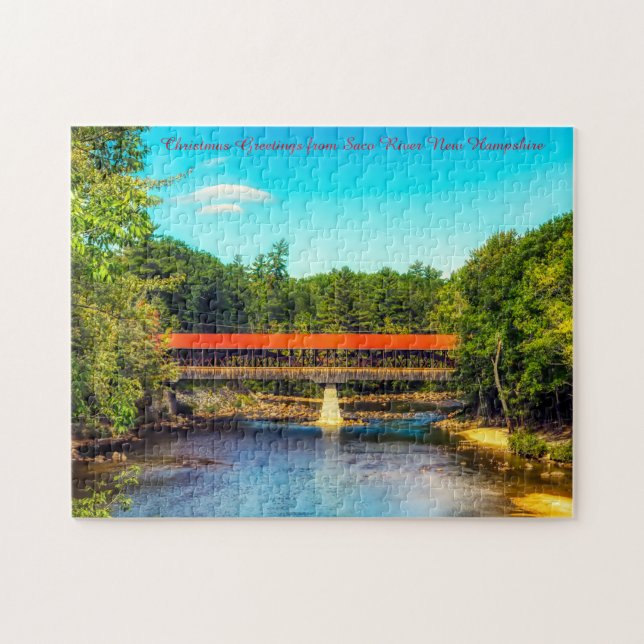 Nós amamos Quebra-cabeça do Rio Saco New Hampshire (Horizontal)