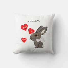 "Nós Amamos Você" Almofada de Arremesso de Coelho