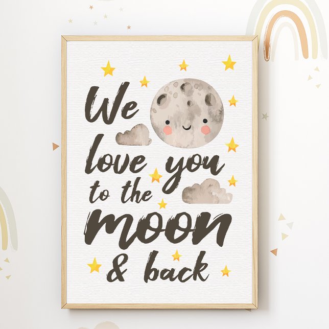 Nós Amamos Você Lua Poster de Berçário Decoração d (Criador carregado)