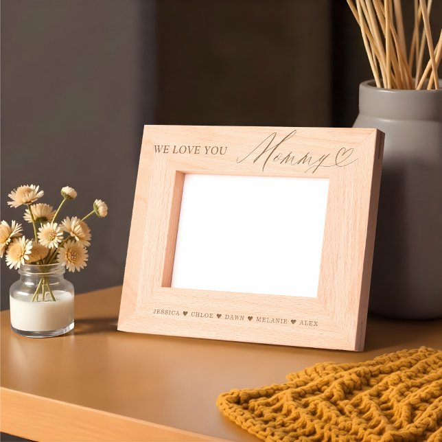 Nós Amo-Te Manipulando Os Nomes De Crianças Cardía (We Love You Mummy Script Heart Kids Names Keepsake Etched Frames)
