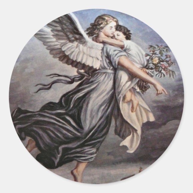 Nos braços de um adesivo de anjo (Frente)
