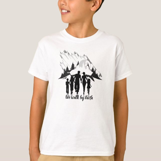 Nós caminhamos de fé Family T-Shirt (Frente)