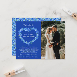 Nós casamos com o azul esqueça-me, não festa de ca