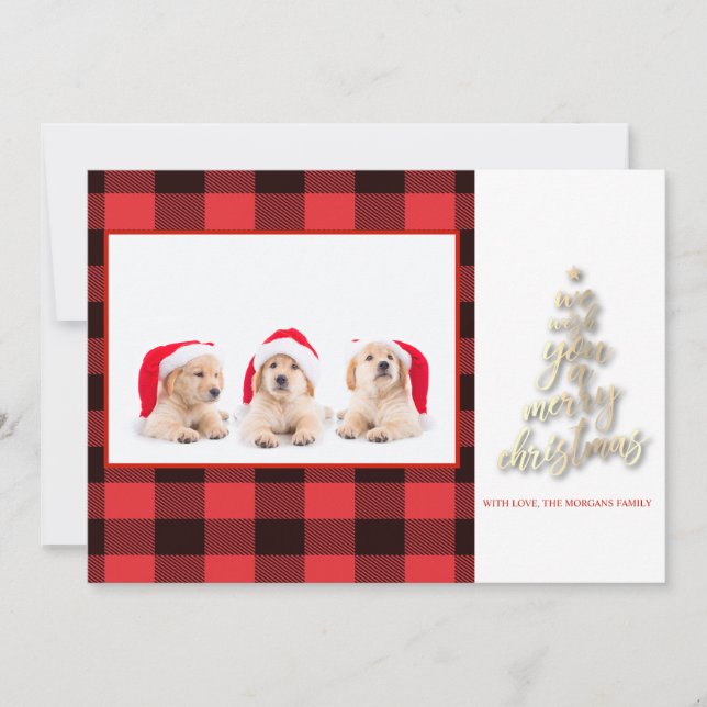 Nós Desejamos a Você um Feliz Natal Xadrez Búfalo  (Frente)