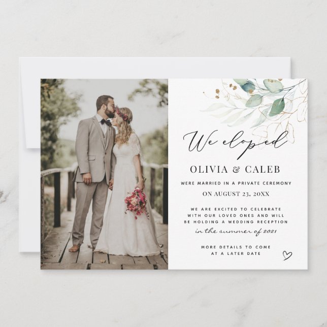 Nós Elografamos O Anúncio De Casamento Eucalyptus (Frente)