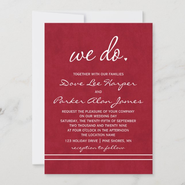 Nós Fazemos Convites De Casamento │ Vermelho Profu (Frente)