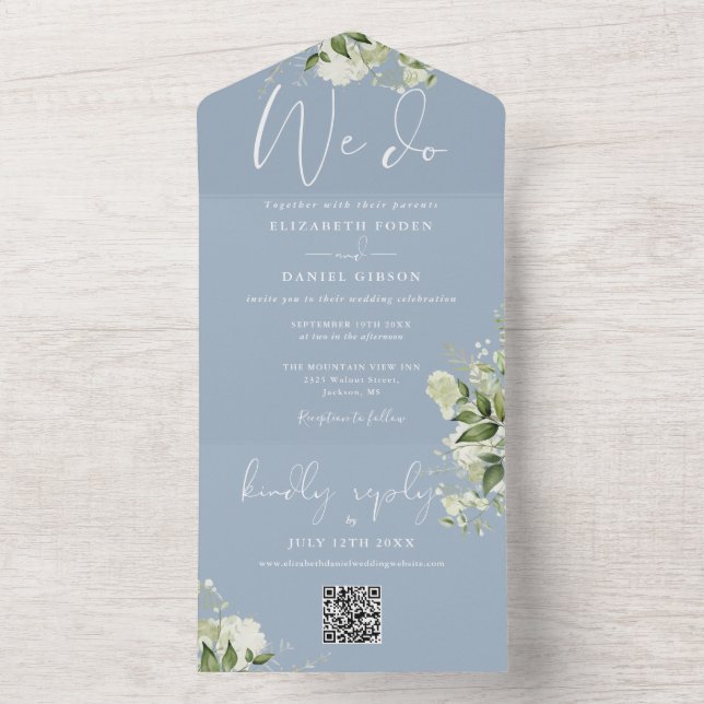 Nós Fazemos Greenery Código QR Monograma Casamento (Inside)