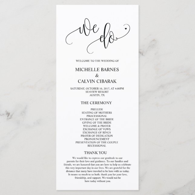 Nós fazemos o cartão do programa Casamento no tema (Frente)