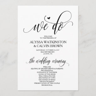 Nós fazemos o cartão do programa de casamento, 5x7