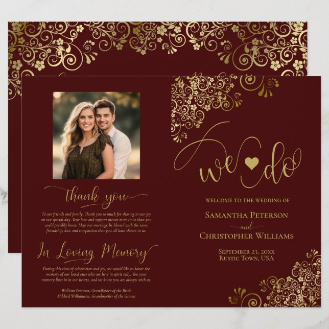 Nós Fazemos Programa de Casamento DIY Dobra Auburn (Frente/Verso)