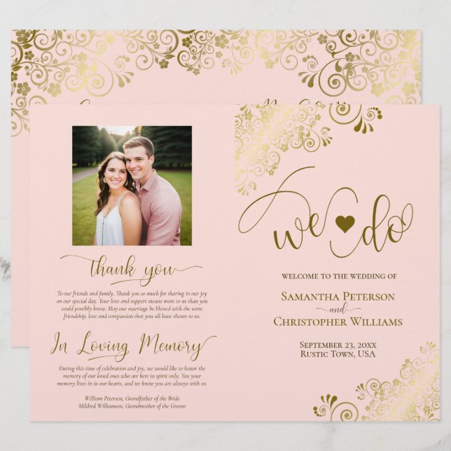 Nós Fazemos! Programa de Casamento DIY Dobrável Ro (Frente/Verso)