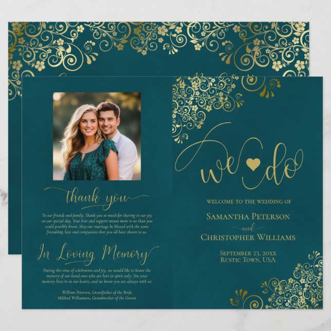 Nós Fazemos Programa de Casamento Dobrável DIY Ele (Frente/Verso)