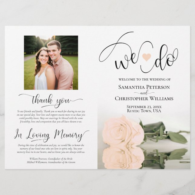 Nós Fazemos! Programa de Casamento Impressão de Ro (Frente)