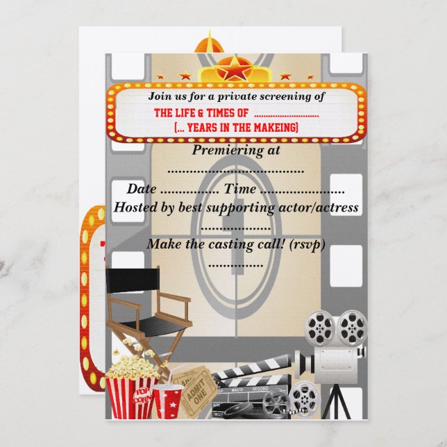 Nos Filmes - Convite (Frente/Verso)