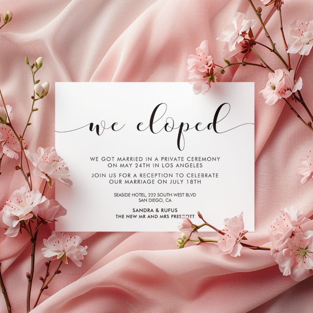 Nós fugimos Anúncio preto e branco elegante (Criador carregado)