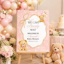 Nós Mal Podemos Esperar Menina Urso Rosa Churrasco