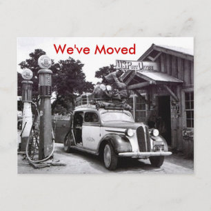 Nós movemos o carro embalado retro do anúncio & o