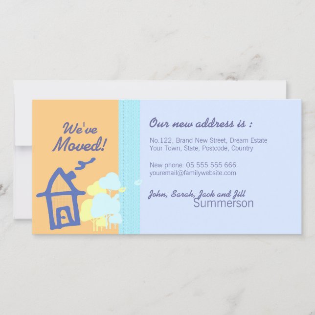 Nós movemos o Cartão com fotos de pastéis (Frente)