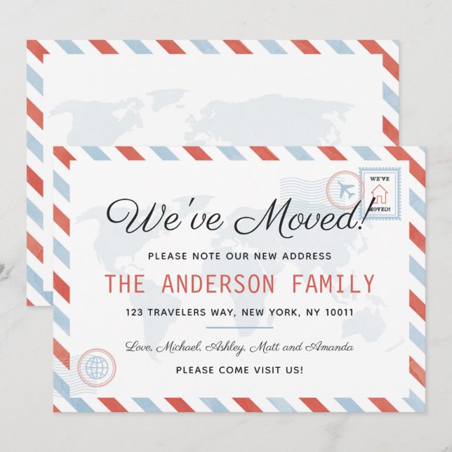 Nós movemos o cartão do convite do cartão do (Frente/Verso)