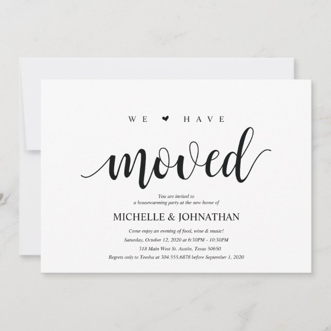 Nós mudamos, cartões de convite de festas de lar (Frente)