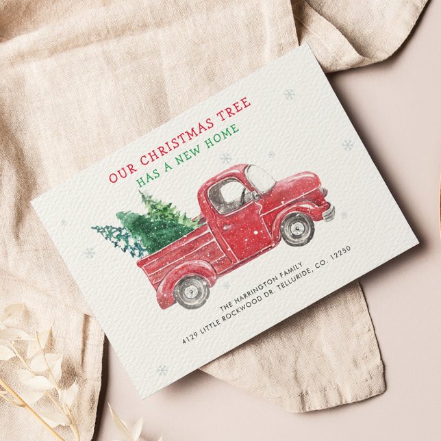 Nós mudamos o anúncio de mudança de feriado de Nat (Our Tree Has A New Home Christmas Moving Announcement)