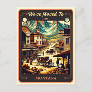 Nos mudamos para Montana Cartão postal Vintage