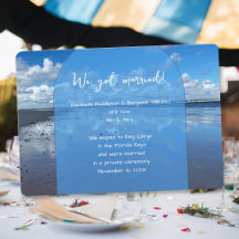 Nós nos Casamos Anúncio de Casamento no Mar e Céu