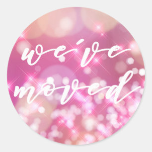 Nós nos mudamos Adesivos cor-de-rosa brilhante