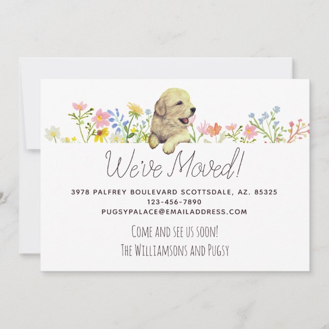 Nós nos mudamos! Anúncio de paginação do ouro Retr (Frente)