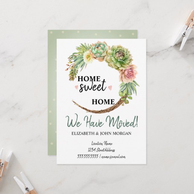 Nós Nos Mudamos, Aquarela Flores Cactus, Suculente (Frente/Verso In Situ)