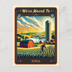 Nós nos mudamos para Iowa Cartão postal Vintage