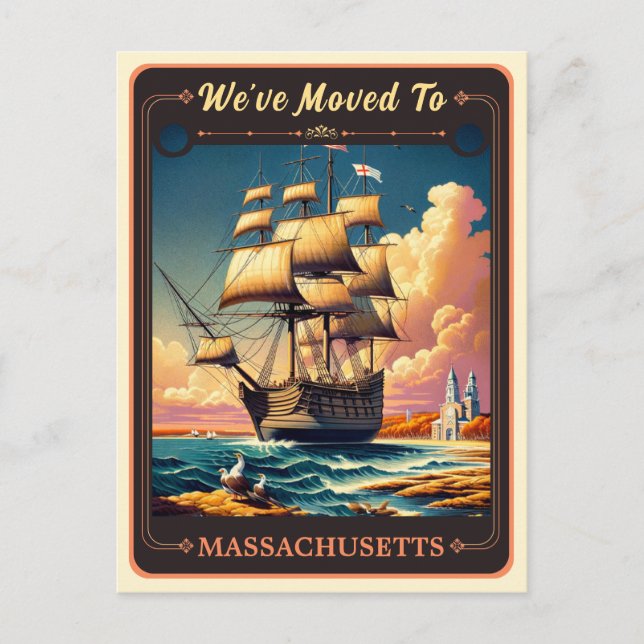 Nós nos mudamos para Massachusetts | Cartão Postal (Frente)