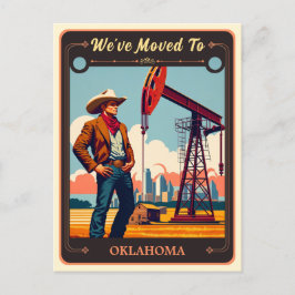 Nós nos mudamos para Oklahoma | Cartão postal Vint
