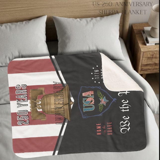 Nós, o Povo Campainha da Liberdade Cobertor Sherpa (US 250 We the People Liberty Bell Sherpa Blanket)