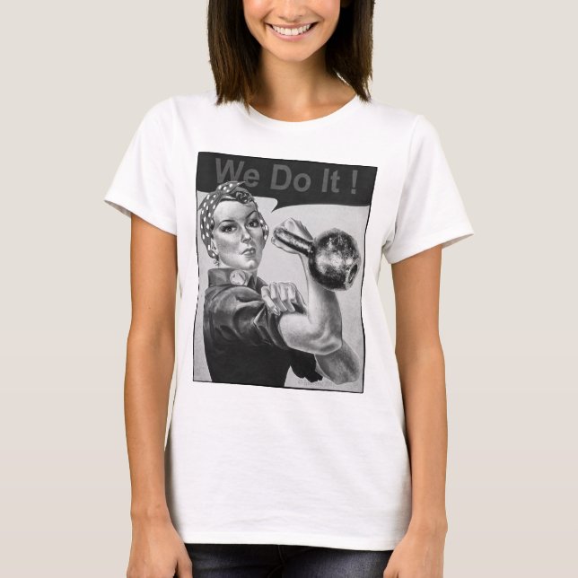 Nós podemos fazer isso Kettlebell T-shirt B&W (Frente)