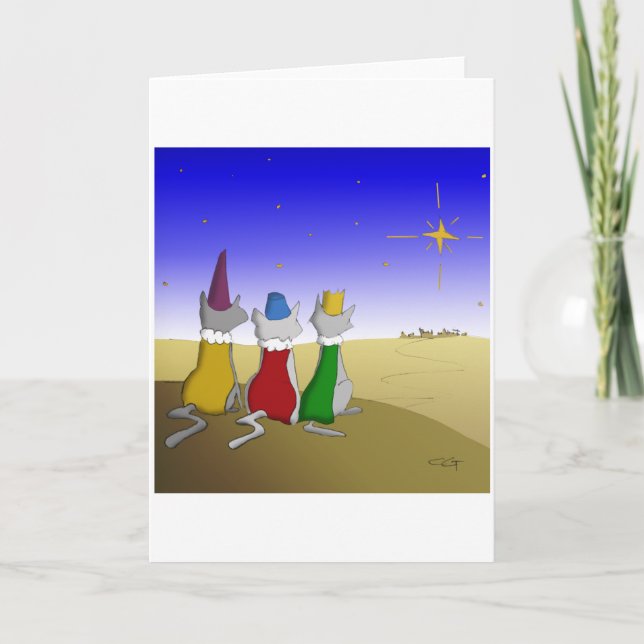 Nós três gatos - cartão vazio do Natal (Frente)